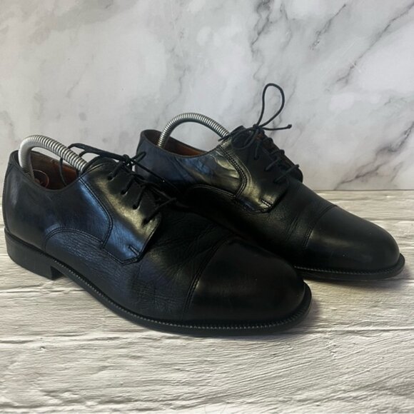 Bostonian Florentine Men's Black Leather Oxford Dress Shoes - Picture 1 of 13